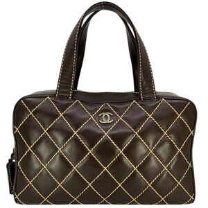 Chanel Wild Stitch Quilted Leather Surpique Tote Bag